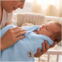 Bamboo muslin towel XKKO BMB 90x100 - Baby Blue