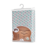 Bamboo muslin fitted bed sheet XKKO BMB 120x60 - Mint Cross