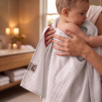 Bamboo muslin towel XKKO BMB 90x100 - White