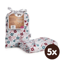 Bamboo swaddle XKKO BMB 120x120 - Flowers&Birds Girls 5x1ps (Wholesale packaging)