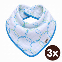 Bamboo bandana XKKO BMB - Cyan Circles 3x1ps Wholesale packing