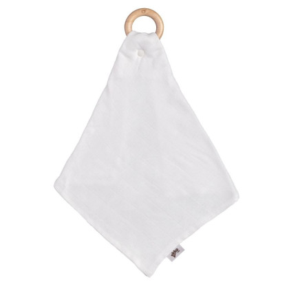 XKKO BMB Bamboo teether with Muslin - White