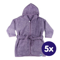 Organic Cotton Terry Bathrobe XKKO Organic - Lavender Aura 12-24m 5x1ps (Wholesale pack)