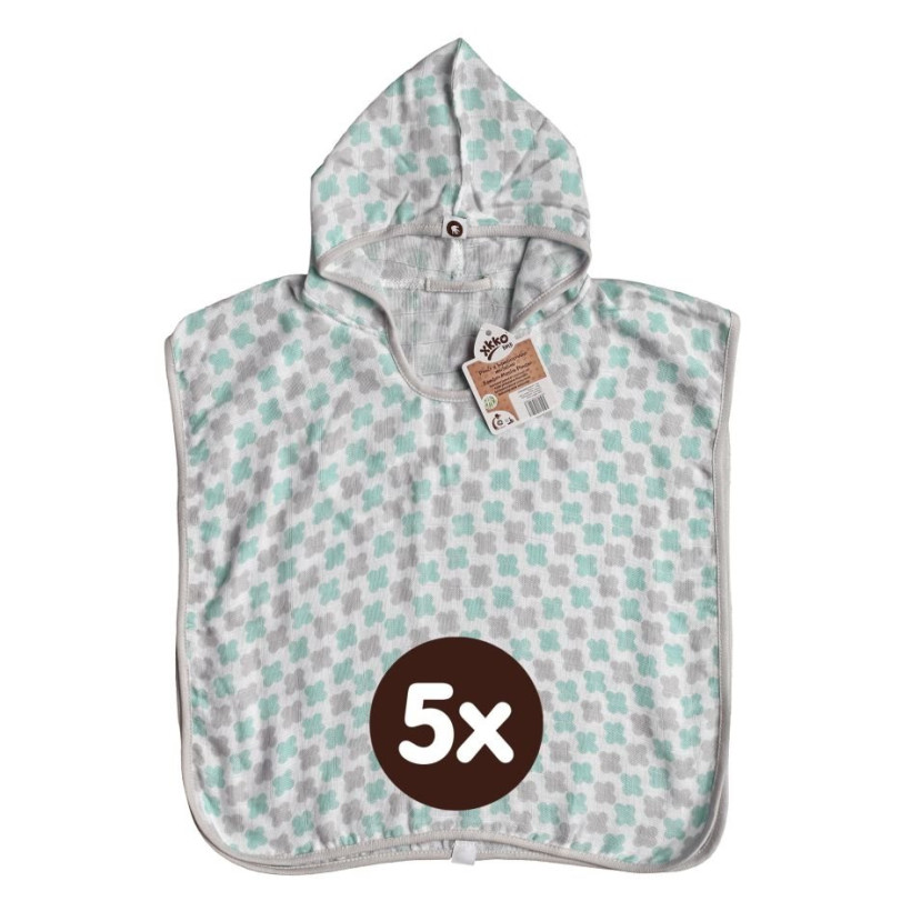 Bamboo Muslin Poncho XKKO BMB - Cross Mint 5x1ps (Wholesale pack.)