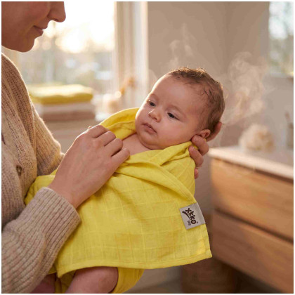 Bamboo muslin towel XKKO BMB 90x100 - Lemon