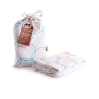 Bamboo swaddle XKKO BMB 120x120 - Cyan Circles 5x1ps (Wholesale packaging)