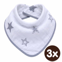 Bamboo bandana XKKO BMB - Silver Stars 3x1ps Wholesale packing