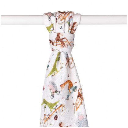 Bamboo muslin towel XKKO BMB 90x100 Digi - ZOO on the Road