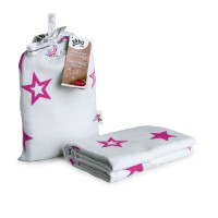 Bamboo swaddle XKKO BMB 120x120 - Magenta Stars