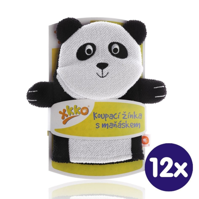 XKKO Cotton Bath Glove - Panda 12x1ps (Wholesale pack.)