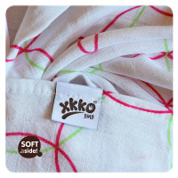 Bamboo muslin towel XKKO BMB 90x100 - Magenta Circles 10x1pcs (Wholesale packaging)