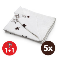 Bamboo blanket XKKO BMB 130x70 - Natural Brown Stars 5x1ps Wholesale packing