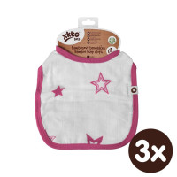Bamboo Burp Cloth XKKO BMB - Magenta Stars 3x1ps (Wholesale packaging)