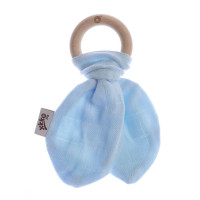 XKKO BMB Bamboo teether with Leaves - Baby Blue