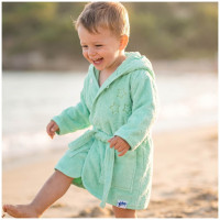 Organic Cotton Terry Bathrobe XKKO Organic - Mint Stars