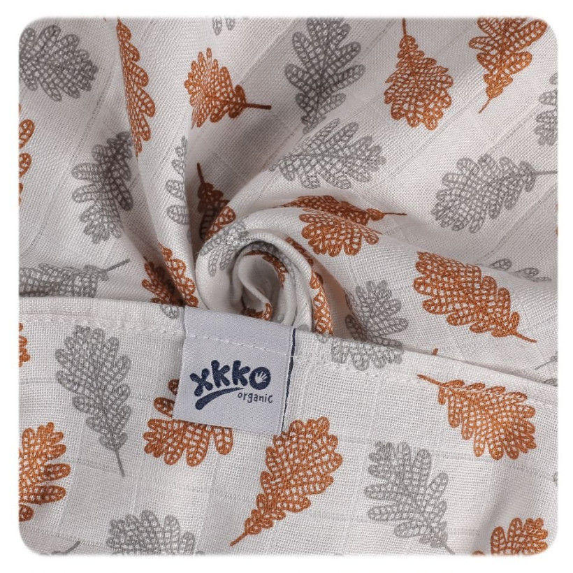 Organic Cotton Muslins XKKO Organic 70x70 Old Times - Oak