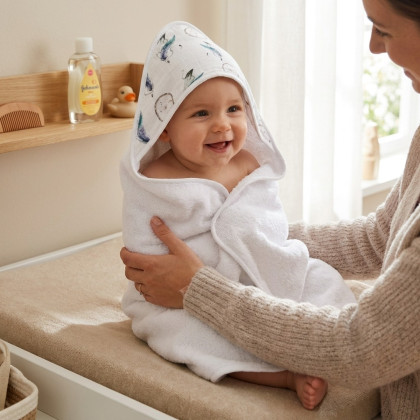 Hooded bamboo terry towel XKKO BMB 90x90 - Dream Catcher