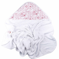 Hooded bamboo terry towel XKKO BMB 90x90 - Safari W/Mesa Rose