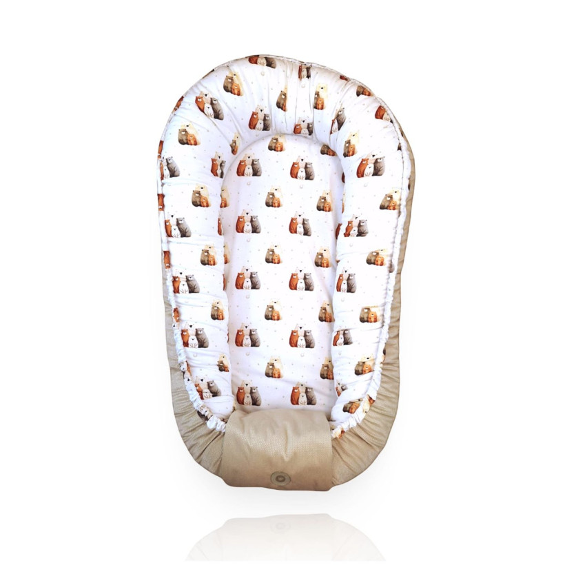Double-sided Baby Nest XKKO LUX - Bear Family