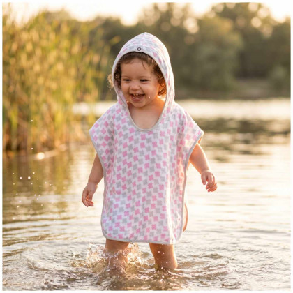 Bamboo Muslin Poncho XKKO BMB - Cross Baby Pink