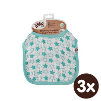 Bamboo Burp Cloth XKKO BMB - Little Stars Turquoise 3x1ps (Wholesale packaging)