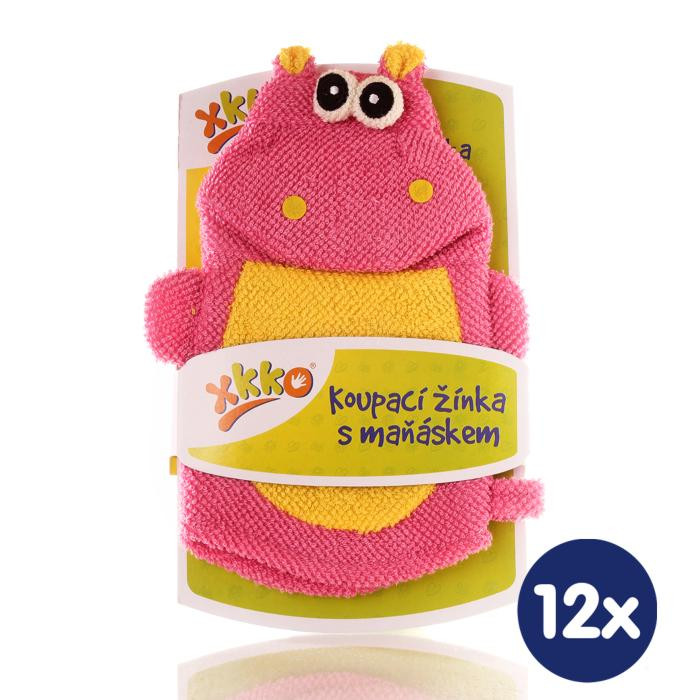 XKKO Polyester Bath Glove - Hippo 12x1ps (Wholesale pack.)