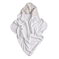 Hooded bamboo terry towel XKKO BMB 90x90 - Summer Meadow