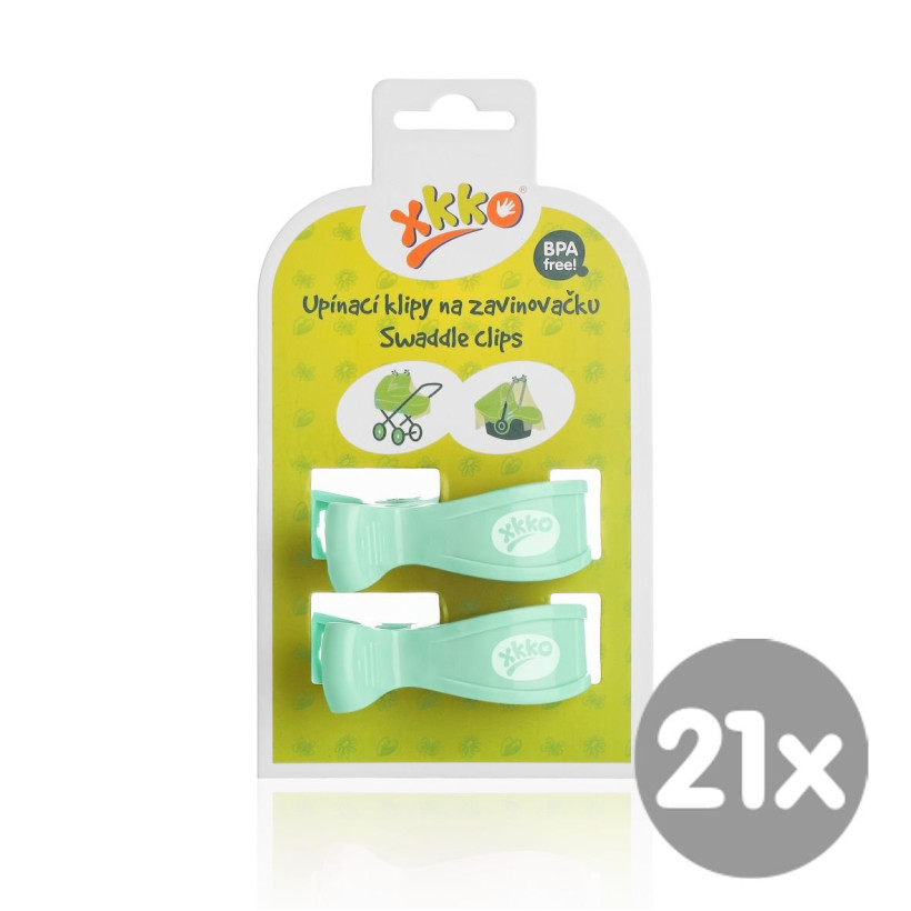 Pram Clips XKKO - Mint 21x2ps (Wholesale pack.)