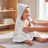 Hooded bamboo terry towel XKKO BMB 90x90 - Safari W/Mountain Spring