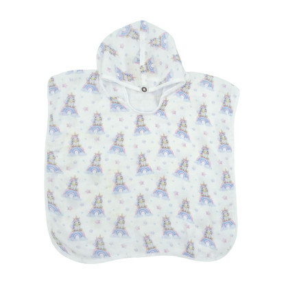 Bamboo Muslin Poncho XKKO BMB Digi - Unicorns