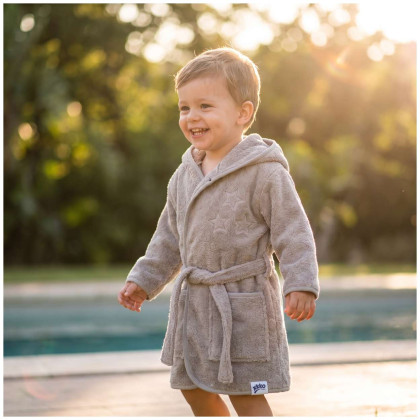 Organic Cotton Terry Bathrobe XKKO Organic - Silver Stars