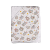 Hooded bamboo terry towel XKKO BMB 90x90 - Dreamy Sheeps