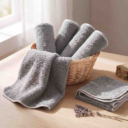 Organic cotton terry wipes XKKO Organic 21x21 - Silver