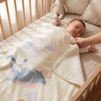 Spanish baby blanket XKKO LUX 75x100 - Sky Whale