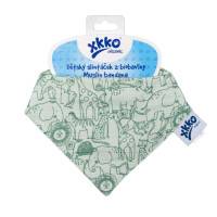 Organic Cotton Muslin Bandana XKKO Organic - Safari Granite Green