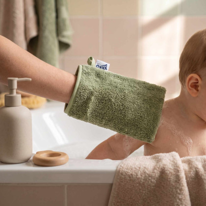 Organic cotton Terry Bath Glove XKKO Organic - Granite Green