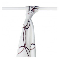 Bamboo muslin towel XKKO BMB 90x100 - Natural Brown Circles