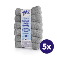 Organic cotton terry wipes XKKO Organic 21x21 - Silver 5x6ps (Wholesale pack.)