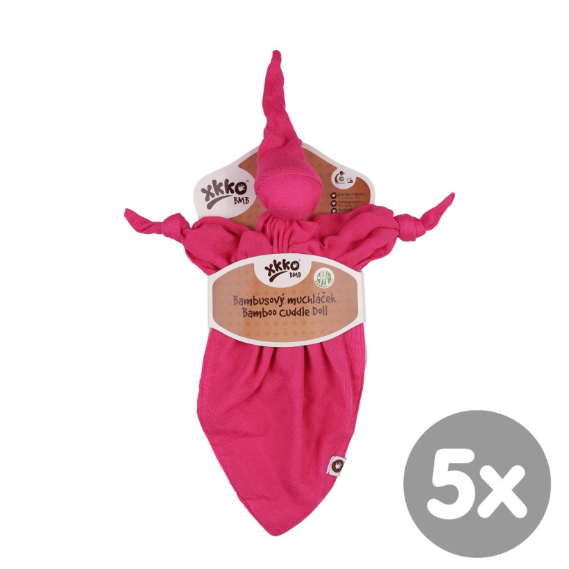 Bamboo cuddly toy XKKO BMB - Magenta 5x1ps (Wholesale packaging)