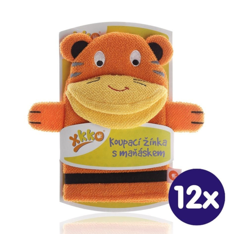 XKKO Cotton Bath Glove - Tiger 12x1ps (Wholesale pack.)