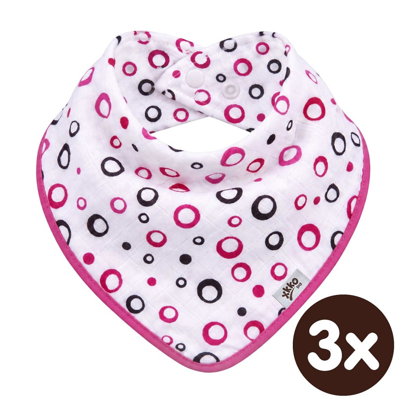 Bamboo bandana XKKO BMB - Magenta Bubbles 3x1ps Wholesale packing
