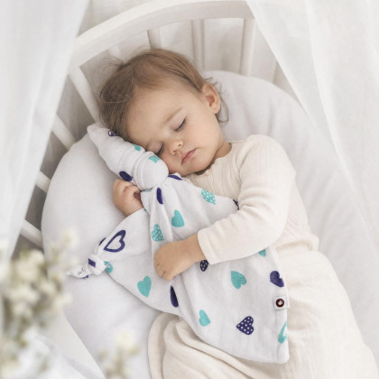 Bamboo cuddly toy XKKO BMB - Ocean Blue Hearts