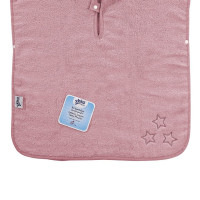 Organic cotton terry Poncho XKKO Organic - Baby Pink Stars