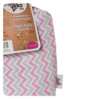 Bamboo swaddle XKKO BMB 120x120 - Baby Pink Chevron