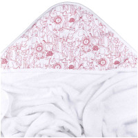 Hooded bamboo terry towel XKKO BMB 90x90 - Safari W/Mesa Rose