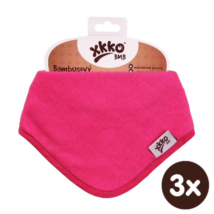 Bamboo bandana XKKO BMB - Magenta 3x1ps Wholesale packing