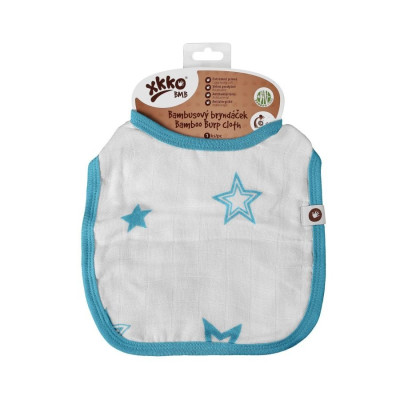 Bamboo Burp Cloth XKKO BMB - Cyan Stars