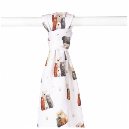 Bamboo muslin towel XKKO BMB 90x100 Digi - Bear Family