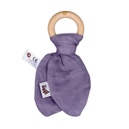 XKKO BMB Bamboo teether with Leaves Colours - Lavender Aura