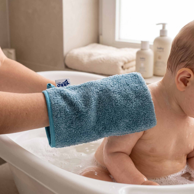 Organic cotton Terry Bath Glove XKKO Organic - Mountain Spring